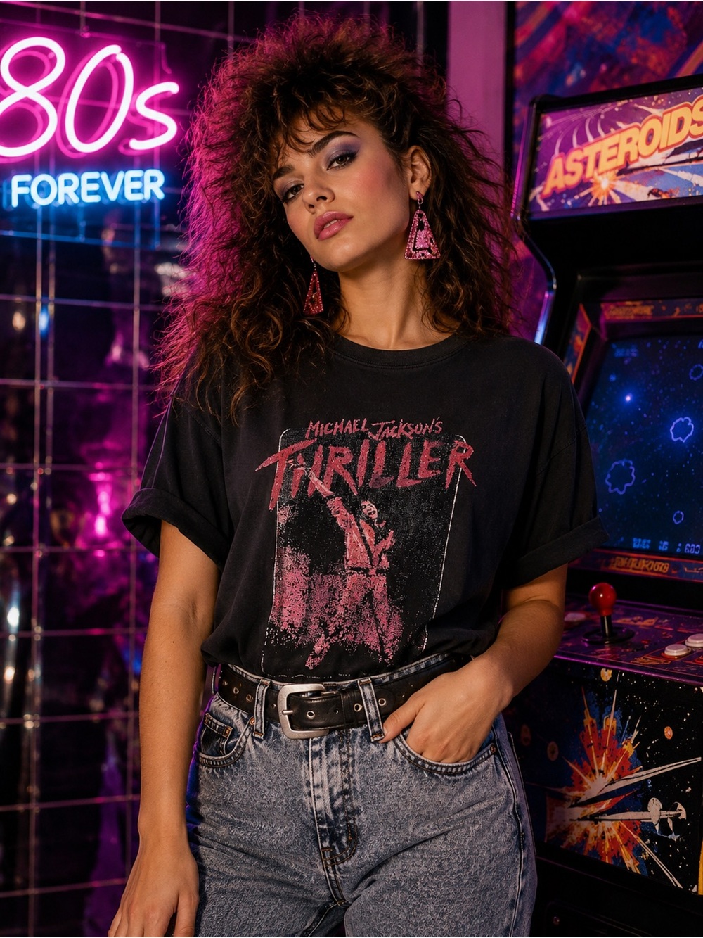 Michael Jackson Thriller Graphic Tee - Black Retro 80s Vintage